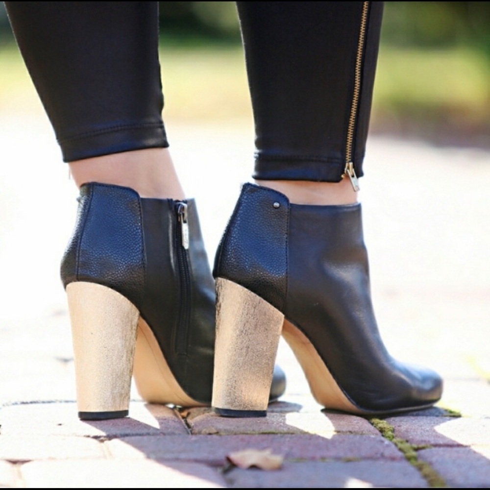 Circus by Sam Edelman black booties with gold heel